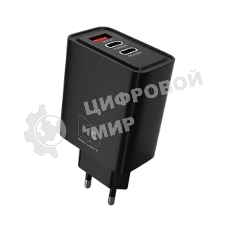Сетевое зарядное устройство MORE CHOICE NC90 1USB+2Type-C 3.0A PD 45W, черный