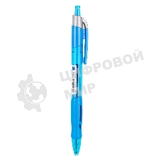 Ручка гелевая автоматическая Deli Arris EG08-BL прозрачный/голубой, d=0.5мм, синие чернила, резиновая манжета