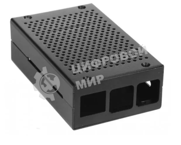 Корпус перфорированный Qumo, Aluminum Case, Raspberry Pi 4B, черный(RS026)