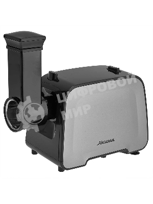 Мясорубка электрическая АКСИНЬЯ КС-2006С черный, 2300 Вт, 2.2 кг/мин, реверс, защита от перегрузки, металлический лоток, насадки - 6