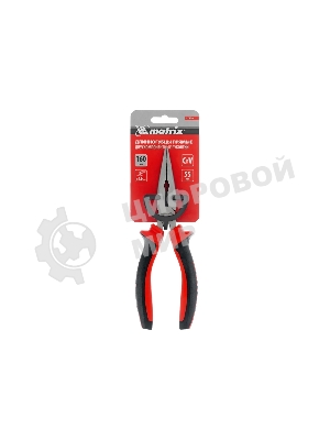 Длинногубцы прямые Matrix, 160 мм, хром-ванадий, двухкомпонентные рукоятки