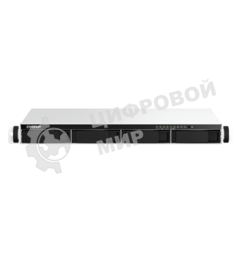Сетевое хранилище SMB QNAP TS-464eU-8G NAS 4 HDD trays, rackmount 1U, 1 PSU. 4-core Intel Celeron N5105/N5095 2.0-2.9 GHz, 8 Gb RAM, 2x2.5GbE, 2xUSB 3.2 Gen 2 (10Gbps), 2xUSB 2.0, 1xHDMI, 2xM.2 PCIe Gen 3 x1 slots, W/o rail kit RAIL-B02