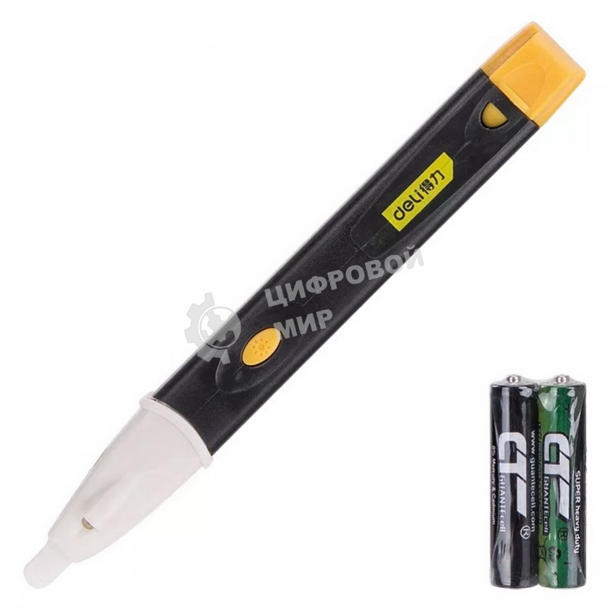 Бесконтактный детектор напряжения Deli DL8008 (90-1000В, функция фонарика, батарейки в комплекте)