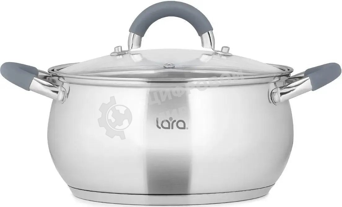 Кастрюля Lara LR02-482 BELL 20x11,5 см, 3,5 л, нержавеющая сталь 316L (хром/никель/молибден), с крышкой