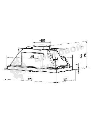 Вытяжка встраиваемая Krona Ameli Light 600 PB нержавеющая сталь, 52.5 см, 633 куб. м/ч, 44 дБ