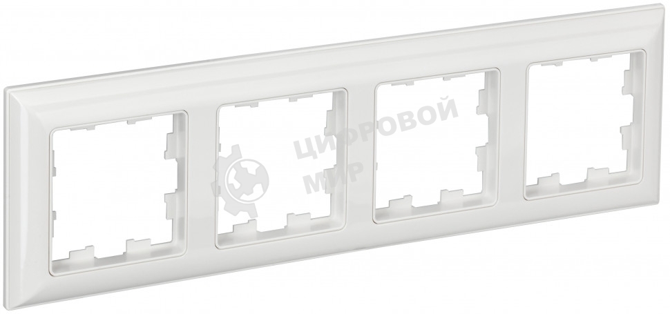 Рамка 4-местная IEK BRITE РУ-4-Бр DECOR 3D-форма белый