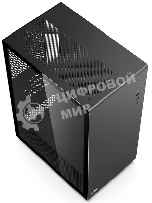 Компьютерный корпус CBR mATX Minitower V500, без БП, 1хUSB 3.0, 2хUSB 2.0, HD Audio+Mic, закаленное стекло, черный [PCC-MATX-V500-WPSU