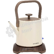 Чайник электрический Hyundai HYK-S2043 0,6 л, 1000 Вт, кремовый/коричневый