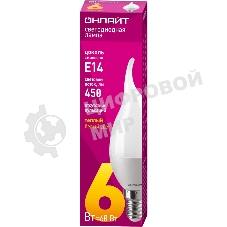 Лампа светодиодная ОНЛАЙТ 71620 OLL-FC37-6-230-2.7K-E14-FR