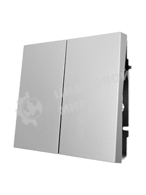 Выключатель 2-кл. СП ZIMA IP20 10А безвинт. зажим серый матовый LEZARD 704-7488-101QC