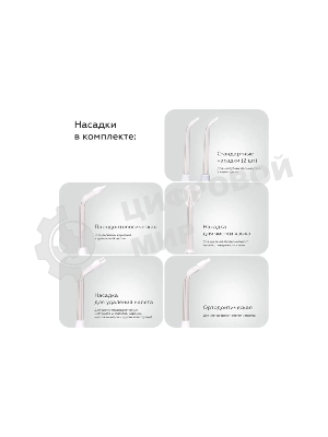 Ирригатор BQ IR003 белый/серый, от аккумулятора, 350 мл, 6 режимов