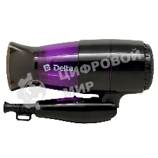 Фен Delta DL-0907 черный/фиолетовый, 1400 Вт, компактный