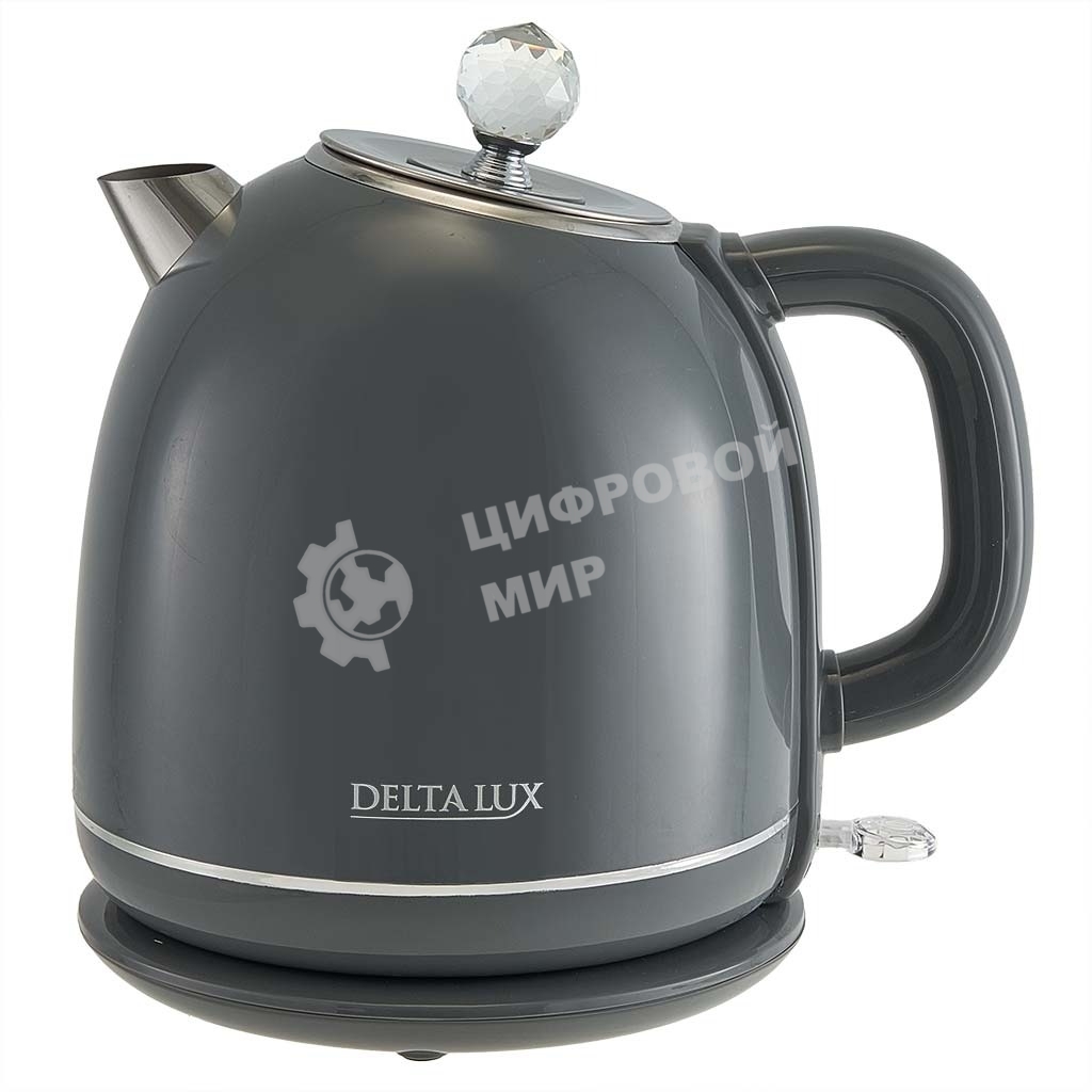 Чайник электрический Delta LUX DE-1018 (1,7 л. металл/пластик) серый