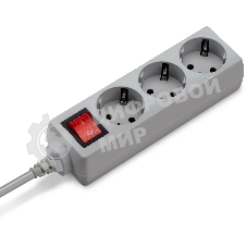 Сетевой фильтр Buro 300SL-1-G 1м, 3 розетки, серый (пакет ПЭ)