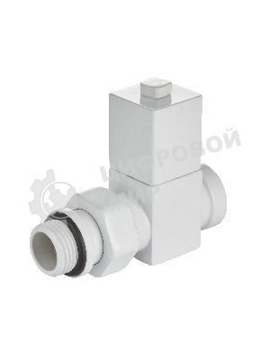 Набор дизайн-вентилей Royal Thermo CUBE, прямой (белый) 1/2