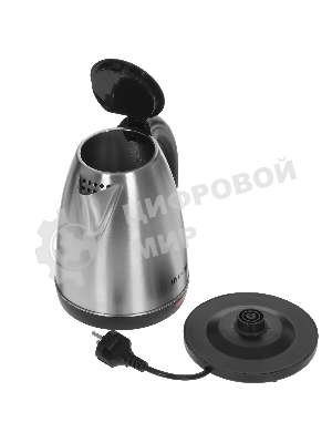 Чайник электрический Hyundai HYK-S1030 1.7 л, 2200 Вт, серебристый матовый/черный (корпус: металл)