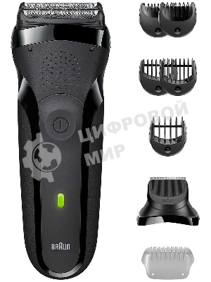 Электробритва Braun S3 300BT черная сухое бритье с триммером для бороды тип 5408