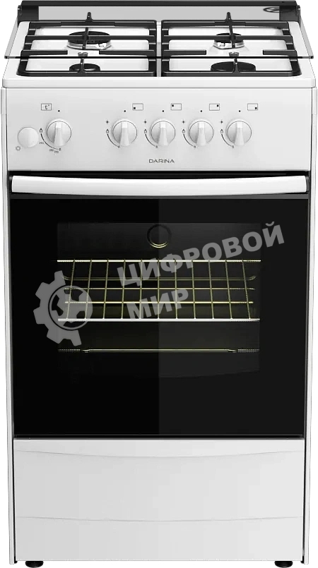 Плита газовая Darina 1B1 GM 441 008 W белый/черный, конфорок 4 шт, духовка 50 л, 50 см x 85 см x 51 см