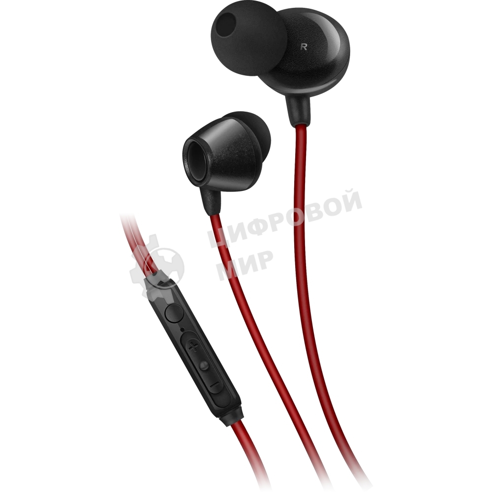 Проводные наушники Sven E-292M черный/красный, внутриканальные, Jack 3.5 мм