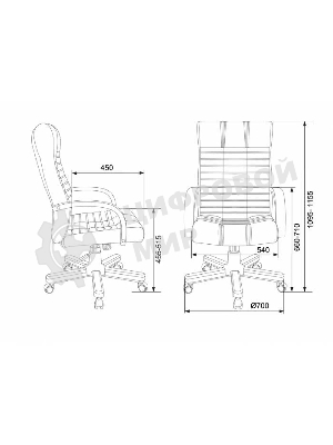 Кресло Бюрократ KB-10WALNUT/B/LEATH черный, кожа