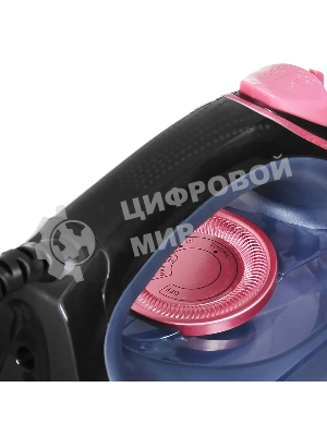 Утюг Hyundai H-SI01623 черный/розовый, 2400 Вт, 20 г/мин, 160 г/мин, 250 мл