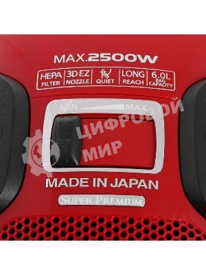 Пылесос Panasonic MC-CJ919R красный, 2500 Вт, уборка сухая, пылесборник мешок 6 л