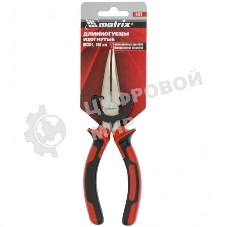 Длинногубцы Matrix 17420 NICKEL 160 мм, изогнутые никелированные, двухкомпонентные рукоятки
