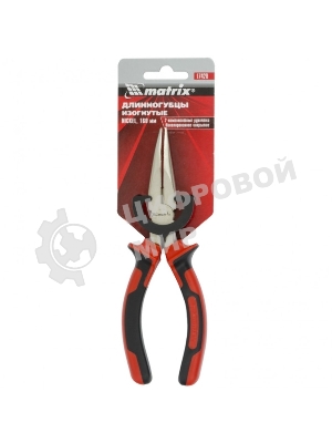 Длинногубцы Matrix 17420 NICKEL 160 мм, изогнутые никелированные, двухкомпонентные рукоятки