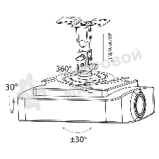 Кронштейн для проектора Cactus CS-VM-PR04-AL серебристый макс.10кг настенный и потолочный поворот и наклон