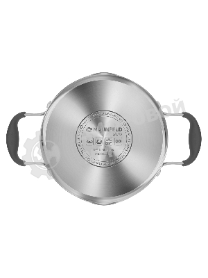 Кастрюля Maunfeld LAURA MCS22S08GR из нержавеющей стали со стеклянной крышкой, 18 см, 2,2 л.