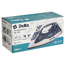 Утюг Delta DL-153 белый с бирюзовым, 2200 Вт, 23 г/мин, 125 г/мин, 260 мл