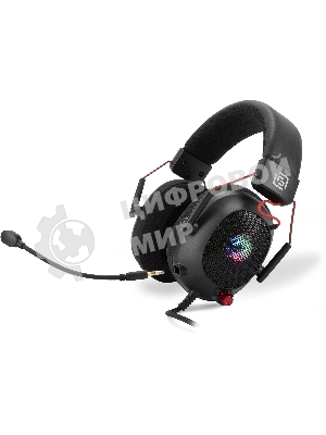 Гарнитура Oklick HS-L305G чёрный, проводная, USB, подсветка