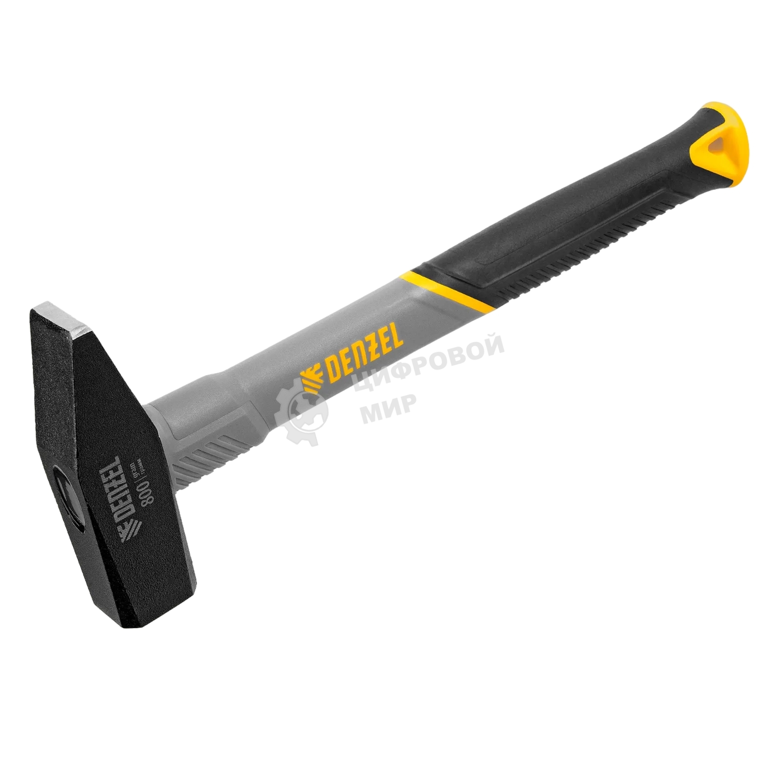 Молоток слесарный Denzel 800 г, кованый, фибергласовая рукоятка c TPR покрытием