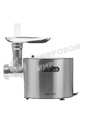 Мясорубка электрическая Galaxy Line GL 2400 серый, 1200 Вт, 1.3 кг/мин, реверс, защита от перегрузки, металлический лоток, насадки - 5