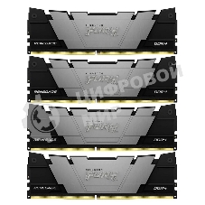 Оперативная память Kingston Fury Renegade, DDR4, 128GB (4x32GB), 3200MHz, CL16, DIMM, радиатор, черный
