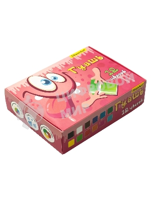 Гуашь Silwerhof Монстрики, 12 цветов, баночка, 20 мл, картонная коробка