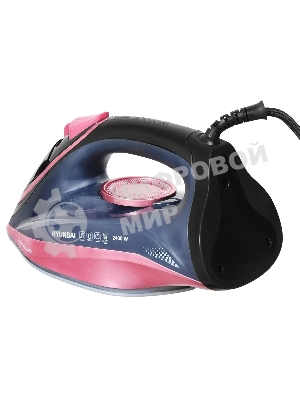 Утюг Hyundai H-SI01623 черный/розовый, 2400 Вт, 20 г/мин, 160 г/мин, 250 мл