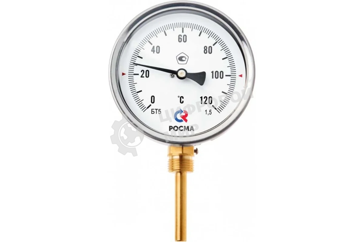 Термометр биметаллический радиальный БТ-52.211 0...120С 1/2' 64 кл.1.5
