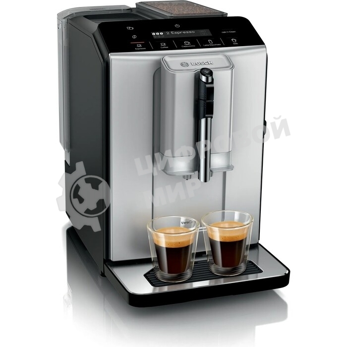 Кофемашина Bosch TIE20301 серебристый/черный, исп. кофе - молотый/зерновой, 1.4 л, 1300 Вт, 15 бар