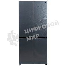 Холодильник Бирюса CD 496 TCG текстурированное серое стекло трехкамерный 334/162л морозилка снизу, NoFrost, Side by Side
