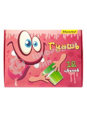 Гуашь Silwerhof Монстрики, 12 цветов, баночка, 20 мл, картонная коробка