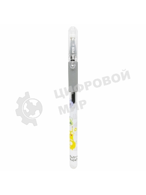 Ручка гелевая Deli EG101-BK прозрачный, d=0.5мм, черные чернила, игловидный пишущий наконечник, резиновая манжета