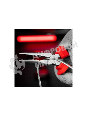 Длинногубцы прямые Matrix, 160 мм, хром-ванадий, двухкомпонентные рукоятки