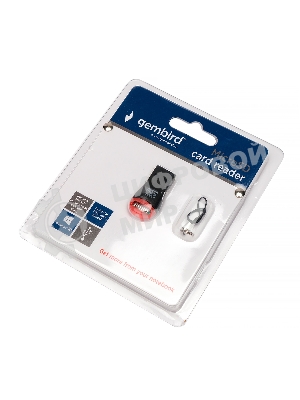 Кард-ридер Gembird FD2-MSD-1/черный-красный/Micro SD/SDHC/USB 2.0/пластик
