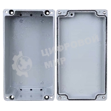 Корпус ACD XG387 Metal case IP65, 200x120x80мм, металлический, 3 отверстия (28 + 28 + 23мм) с резиновыми заглушками, серебристый, совместим с Raspberry Pi 3B, 3B+, 4, Orange Pi