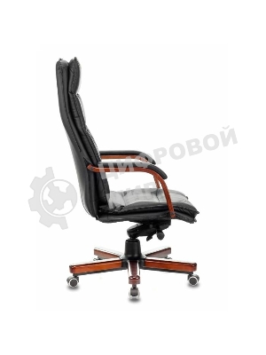 Кресло Бюрократ T-9927WALNUT/BLACK черный, кожа