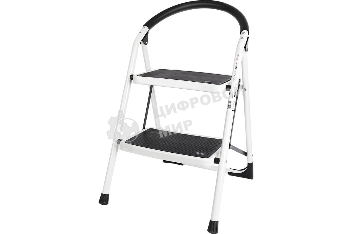 Стремянка стальная двухступенчатая Deli DL509012 макс.высота 460мм, до 150кг, ступени 360x270мм