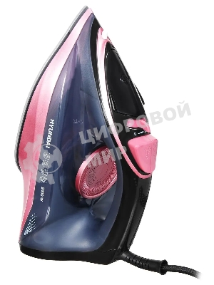 Утюг Hyundai H-SI01623 черный/розовый, 2400 Вт, 20 г/мин, 160 г/мин, 250 мл