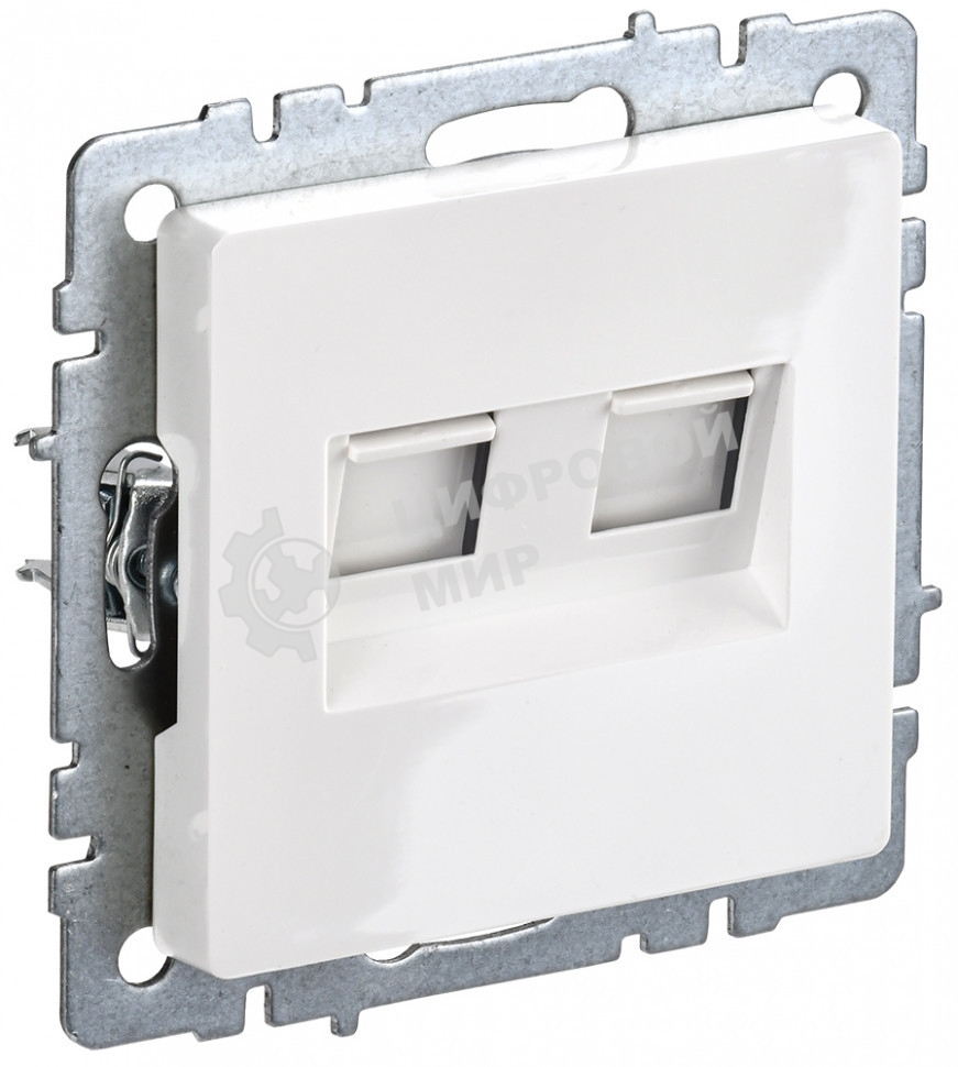 Розетка компьютерная двойная IEK BRITE РК10-2-БрБ RJ45 кат.5E белый