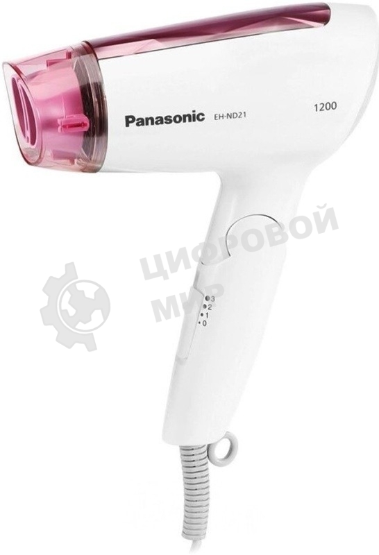 Фен Panasonic EH-ND21-P615 белый/розовый, 1200 Вт, компактный